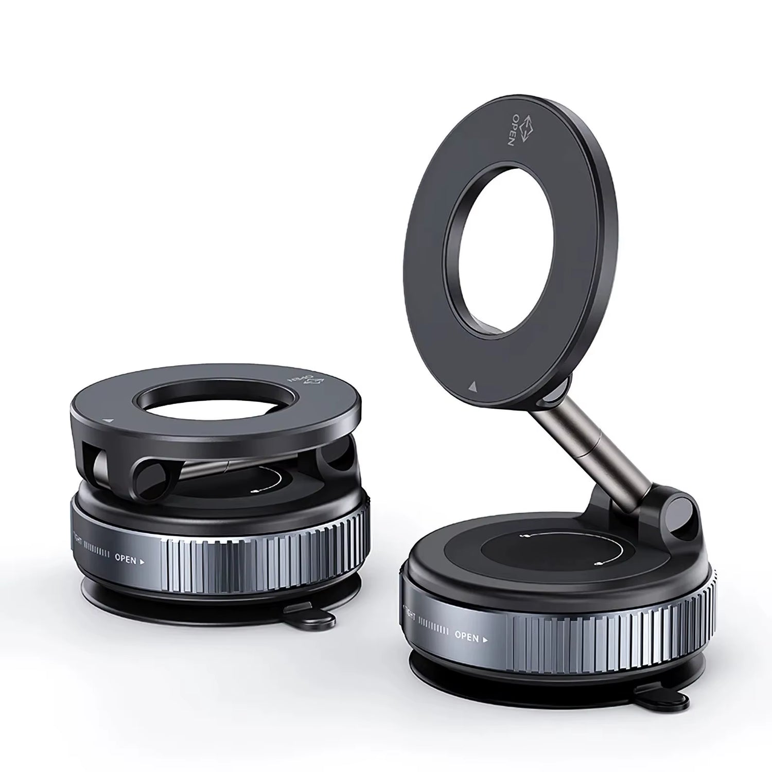 Universal Car Phone Magnetic Stand with 360° Rotating Mechanical Vacuum Suction Cup for Navigation